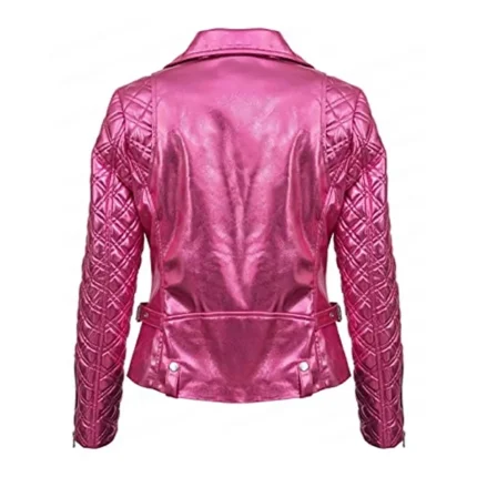 Billie Connelly Sex Life Pink Leather Jacket