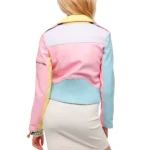 Women's Moto Rainbow Pastel Leather Jacket