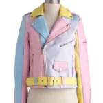 Women's Rainbow Pastel Faux Leather Jacket