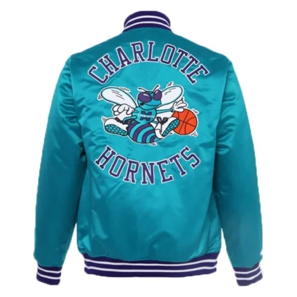 Charlotte Hornets Aqua Blue Satin Jacket