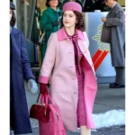 Rachel Brosnahan Pink Wool coat