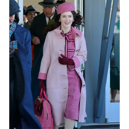 Rachel Brosnahan The Marvelous Mrs Maisel Pink Coat