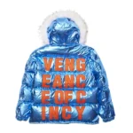 King Von Broke Opps Blue Puffer Jacket