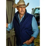 Yellowstone Kevin Costner Satin Blue Vest
