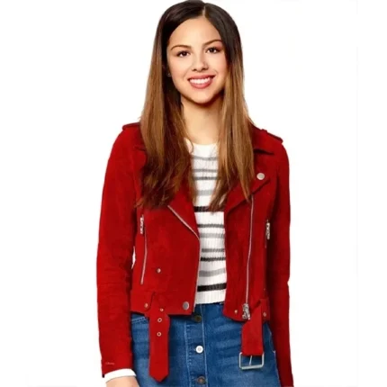 High School Musical Olivia Rodrigo Red Leather Jacket