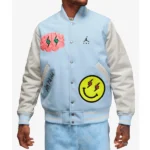 Jordan J Balvin Blue Varsity Jacket