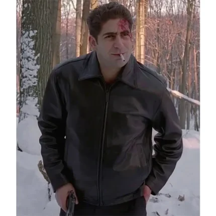 christopher moltisanti black leather jacket