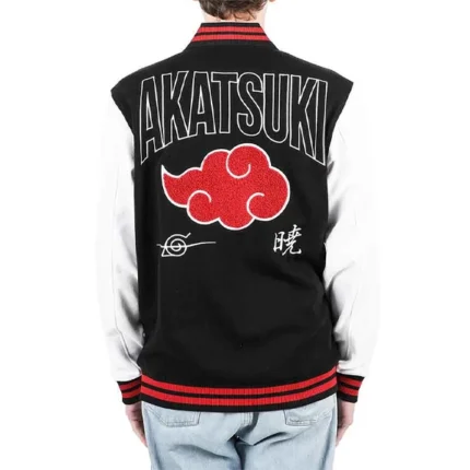 Akatsuki Black and White Letterman Jacket