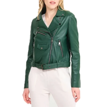 Barracuda Queens Tea Stjarne Green Leather Jacket