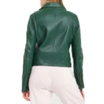 Barracuda Queens Tea Stjarne Green Leather Jacket - Image 4