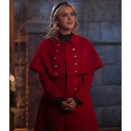 Chilling Adventures of Sabrina Season 06 Kiernan Shipka Red Wool Coat