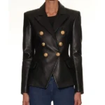 Kim Kardashian Double Breasted Black Coat