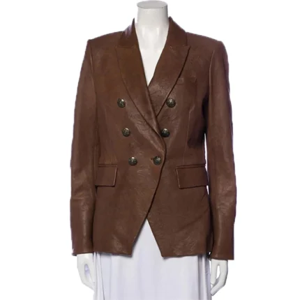 Law And Order Svu Mariska Hargitay Brown Leather Jacket