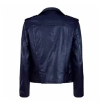 Legacies S04 Danielle Rose Russell Blue Leather Jacket - Image 3