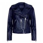 Legacies S04 Danielle Rose Russell Blue Leather Jacket