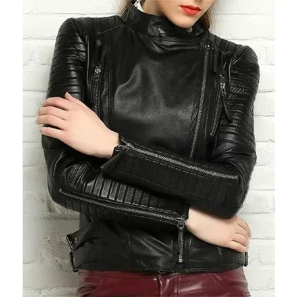 Maggie Q leather jacket