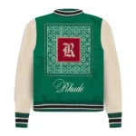 Rhude Green Letterman Jacket
