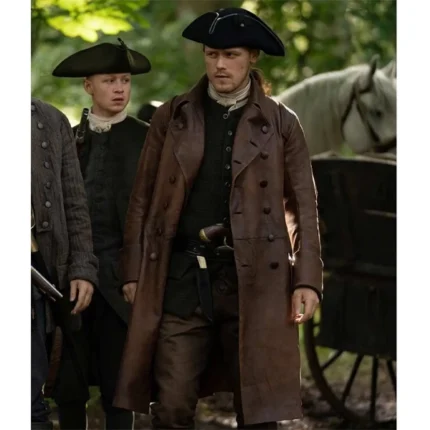 Sam Heughan Outlander Season 5 Brown Trench Coat