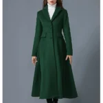 Womens Dark Green Swing Coat