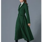 Women's Dark Green Wool Coat