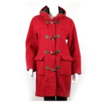 Womens Duffle Red Hooded Coat