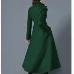 Women's Swing Dark Green Wool Coat - Image 2