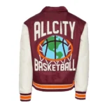 All City Basketball Maroon Letterman Jacket