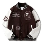 Bape A Bathing Ape Brown Varsity Jacket