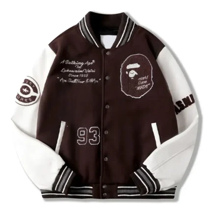 Bape A Bathing Ape Brown Varsity Jacket
