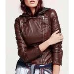 Brooklyn Nine Nine S07 Stephanie Beatriz Leather Hooded Jacket