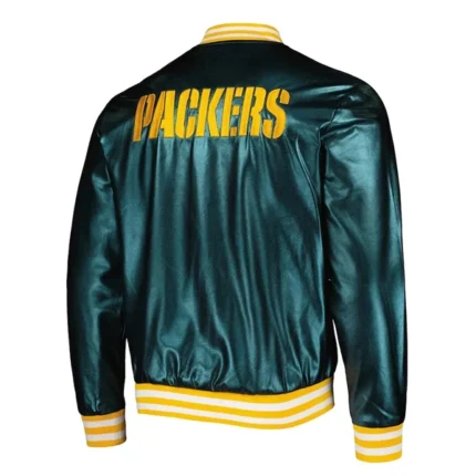 Green Bay Packers Metallic Green Satin Jacket