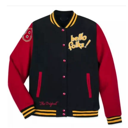 Hello Folks Mickey Mouse And Pluto Letterman Jacket