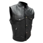 Mens Biker Black Alligator Vest
