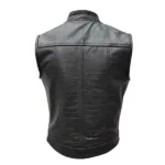 Mens Motorcycle Black Alligator Vest
