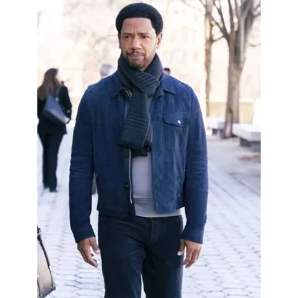 The Equalizer Tory Kittles Blue Suede Leather Jacket