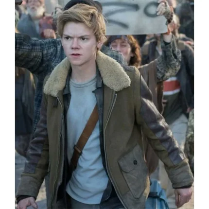 Thomas Brodie Sangster Maze Runner Cotton Brown Jacket