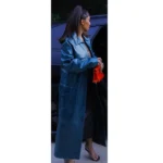Kim Kardashian Street Wear Blue Coat - Image 3