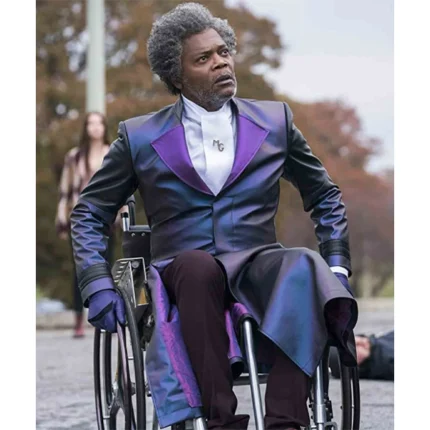 Mr Glass Samuel L. Jackson faux Leather Coat