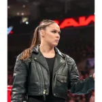Ronda Rousey Cropped Biker Black Jacket