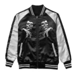Misfits Black and Gray Satin Jacket