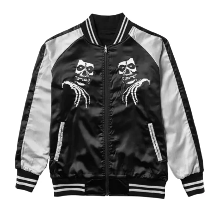 Misfits Black and Gray Satin Jacket