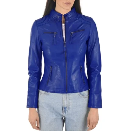 Austin and Ally S04 Laura Marano Blue Leather Jacket