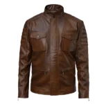 Boss Level Frank Grillo Brown Leather Jacket