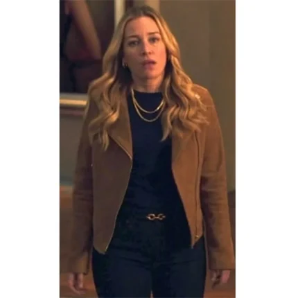 Billions Season 7 Piper Perabo Brown Leather Jacket