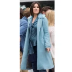 Bird Box Malorie Hayes Blue Wool Coat - Image 4