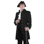 Colonial Civilian Militia Black Wool Coat