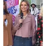 Savannah Guthrie The Today Show Pink Leather Jacket