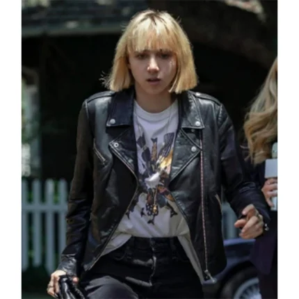 Clickbait Zoe Kazan Biker Leather Jacket