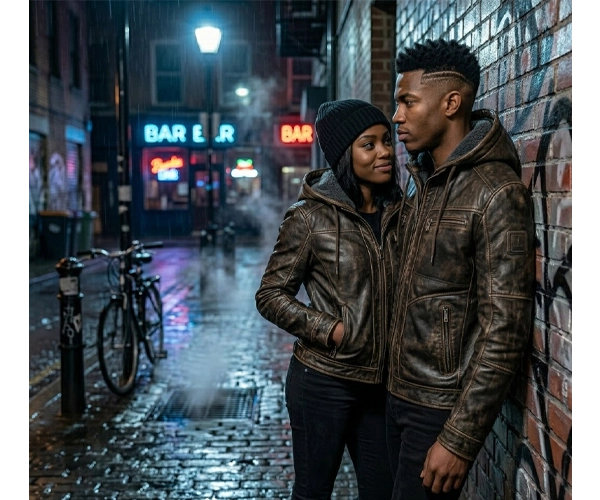 hooded leather jackets