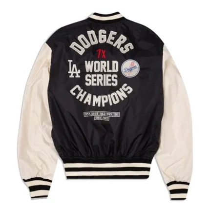 Los Angeles Dodgers New Era Black Satin Jacket